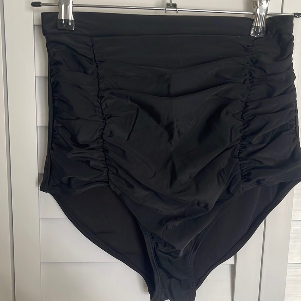 NWT Black High Waisted Control Bikini Bottom.